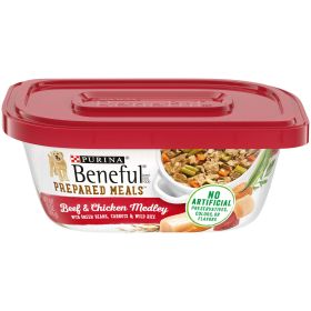 Purina Beneful Wet Dog Food  - Beef and Chicken Medley, 10 oz Tubs (8 Pack)