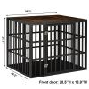 NEW HEAVY DUTY DOG CRATE FURNITURE FOR LARGE DOGS WOOD & STEEL DESIGN DOG CAGE INDOOR & OUTDOOR PET KENNEL 38X30X32INCH PET PLAYPEN WITH COVER METAL D