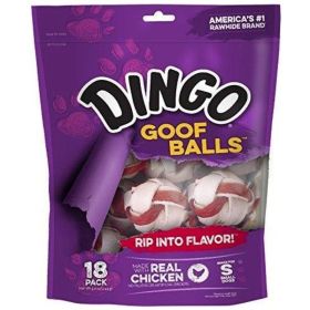 Dingo Goof Balls Chicken & Rawhide Chew (size: 18 ct)