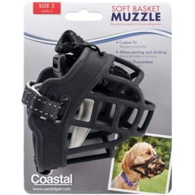 Coastal Pet Soft Basket Muzzle for Dogs Black (size: Size 2)