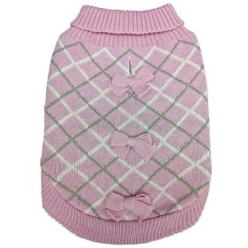 Fashion Pet Pretty in Plaid Dog Sweater Pink (size: small)