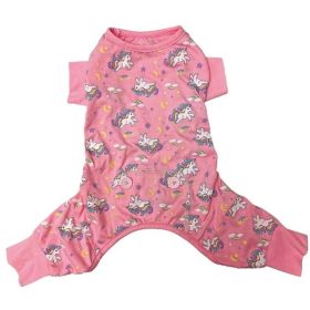 Fashion Pet Unicorn Dog Pajamas Pink (size: medium)