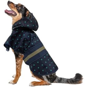 Fashion Pet Polka Dot Dog Raincoat Navy (size: large)