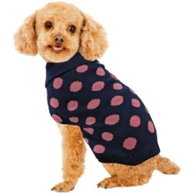 Fashion Pet Contrast Dot Dog Sweater Pink (size: medium)