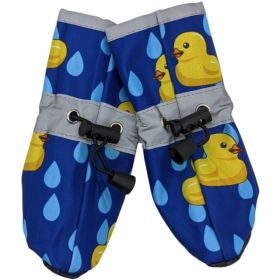 Fashion Pet Rubber Ducky Dog Rainboots Royal Blue (size: large)