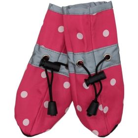 Fashion Pet Polka Dog Dog Rainboots Pink (size: large)