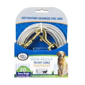 Four Paws Walk-About Tie-Out Cable Heavy Weight for Dogs up to 100 lbs (size: 20' Long)