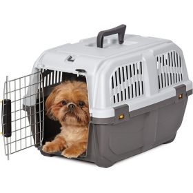 MidWest Skudo Travel Carrier Gray Plastic Dog Carrier (size: small)