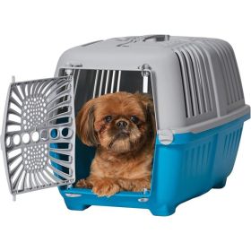 MidWest Spree Plastic Door Travel Carrier Blue Pet Kennel (size: small)