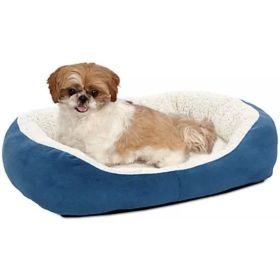 MidWest Quiet Time Boutique Cuddle Bed for Dogs Small (Color: Blue)