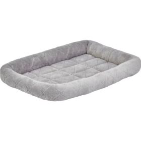 MidWest Quiet Time Deluxe Diamond Stitch Pet Bed Gray for Dogs (size: large)