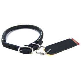 Circle T Pet Leather Round Collar - Black (size: 12")