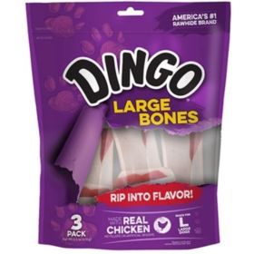 Dingo Meat in the Middle Rawhide Chew Bones (size: Large 3 ct)