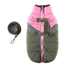 Winter Clothing Cotton Coat Dog Clothes Chest And Back Size Casual Cotton-padded Jacket Pet's Chest-back (Option: Army Green-L)