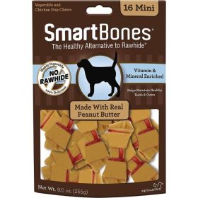 SmartBones Peanut Butter Dog Chews (size: Mini - 2" Long - Dogs under 20 Lbs (16 Pack))