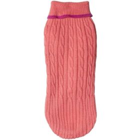 Fashion Pet Cable Knit Dog Sweater - Pink (size: medium)