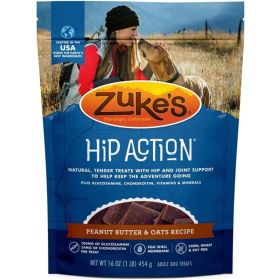 Zukes Hip Action Dog Treats - Peanut Butter & Oats Recipe (size: 1 lb)