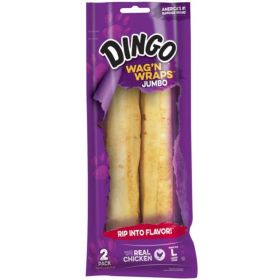 Dingo Wag'n Wraps Chicken & Rawhide Chews (No China Sourced Ingredients) (size: Jumbo 2 ct)