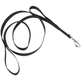 Loops 2 Double Nylon Handle Leash - 6" Long x 1" Wide (Color: Black)