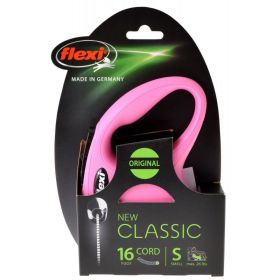 Flexi New Classic Retractable Cord Leash - Pink (size: Small - 16' Lead)