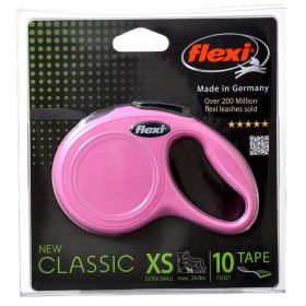 Flexi New Classic Retractable Tape Leash - Pink (size: X-Small - 10' Tape)