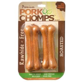 Pork Chomps Roasted Pressed Bones (size: 4.5" Bones - 2 Pack)