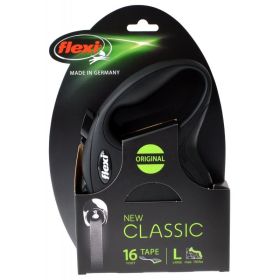 Flexi New Classic Retractable Tape Leash - Black (size: Large - 16' Tape)