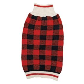 Fashion Pet Plaid Dog Sweater - Red (size: large)