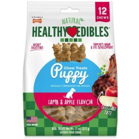 Nylabone Natural Healthy Edibles Puppy Chew Treats - Lamb & Apple Flavor (size: 12 pack)