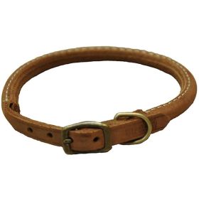 CircleT Rustic Leather Dog Collar Chocolate (size: 12" x 3/8")