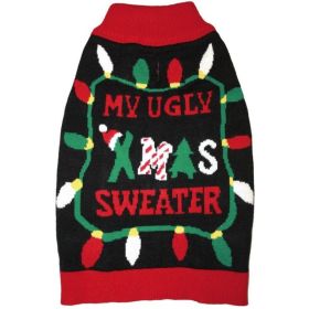 Fashion Pet Black Ugly XMAS Dog Sweater (size: large)