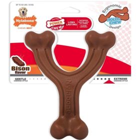 Nylabone Power Chew Wishbone Dog Chew Toy Bison Flavor (size: Giant)