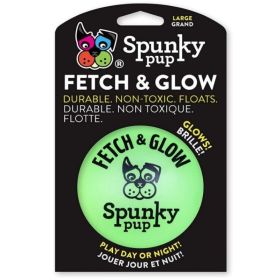 Spunky Pup Fetch and Glow Ball Dog Toy Assorted Colors (size: large)