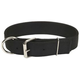 Coastal Pet Macho Dog Double-Ply Nylon Collar with Roller Buckle 1.75" Wide Black (size: 20")