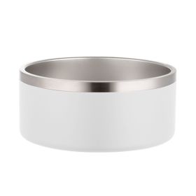 Stainless Steel Dog Bowl Inside And Outside 304 With Silica Gel Pad (Option: White-100oz)