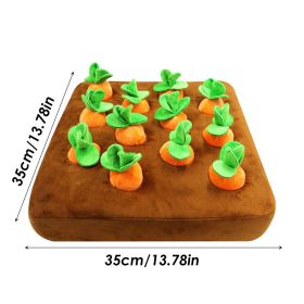 12 Plush Carrots Enrichment Dog Puzzle Toy/ Snuffle Mat (Color: 12 Carrots 35x35cm)